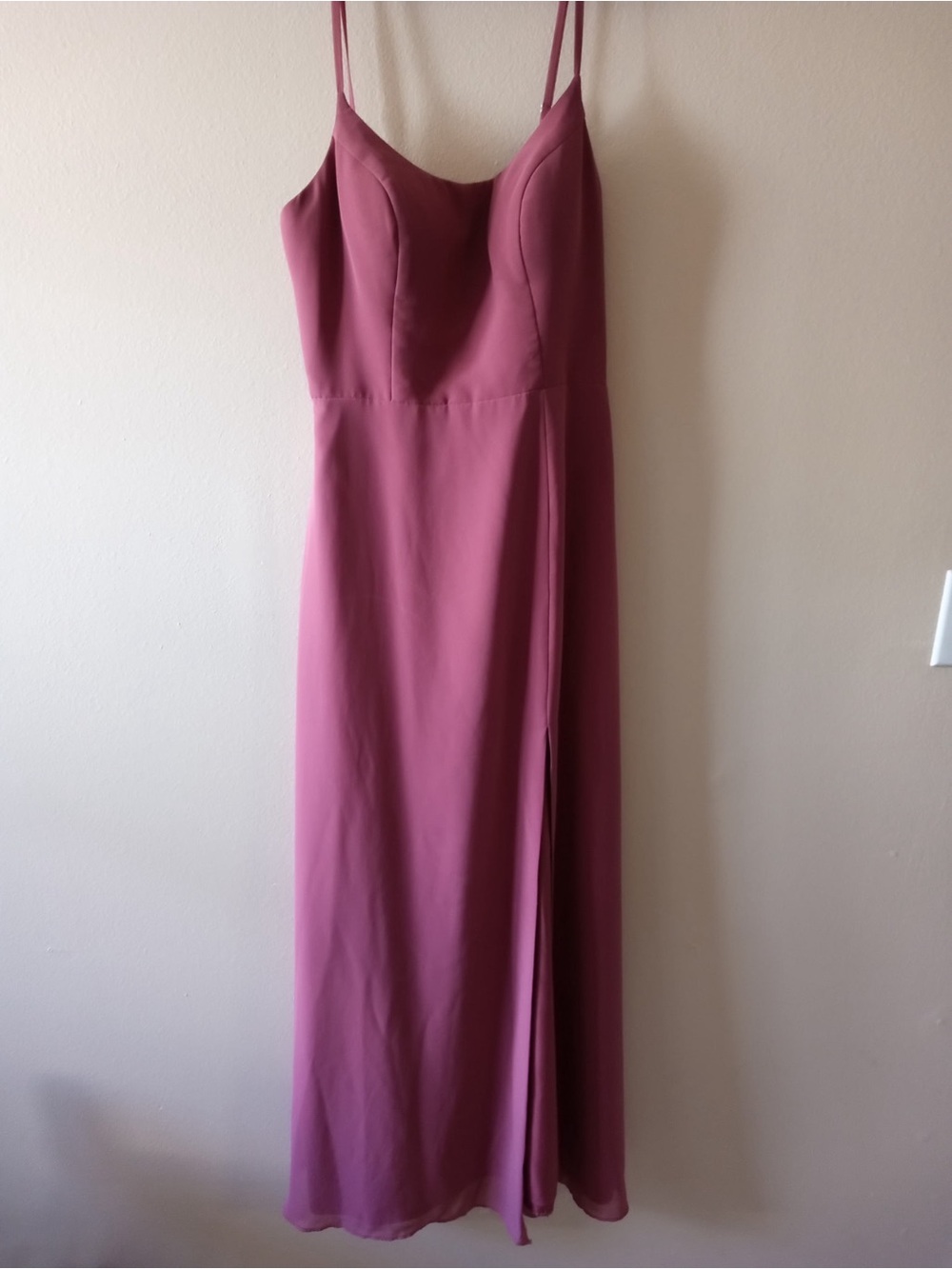 Azazie Rose Mauve Spaghetti-Strap Maxi Dress